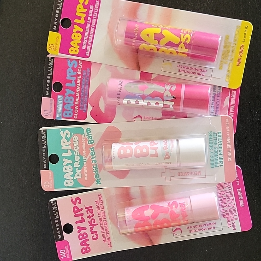 Maybelline baby lips bundle. 4 different types/shades/colors